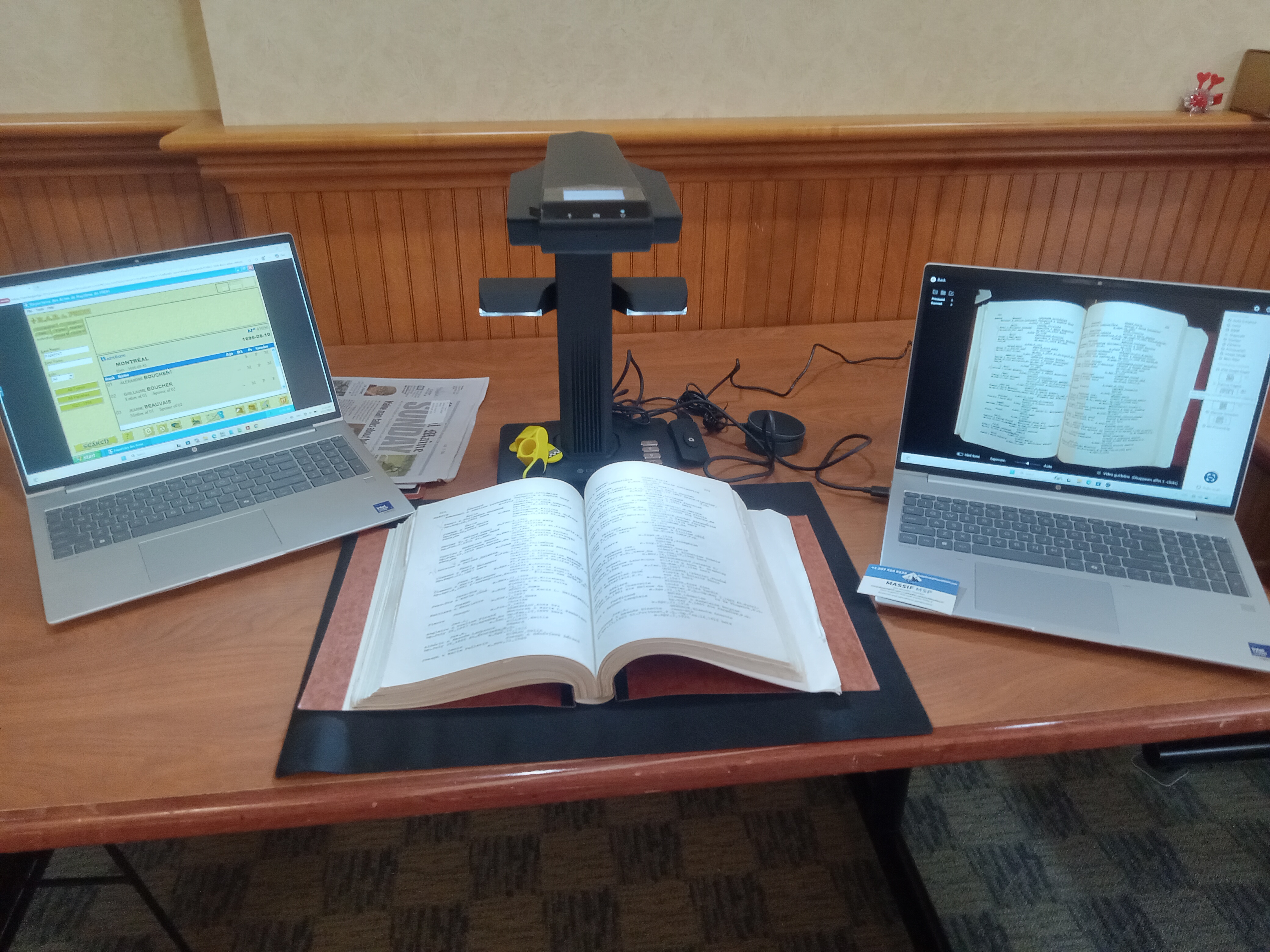 Two computers demonstrating the OCR scanner and virtual machine resources.